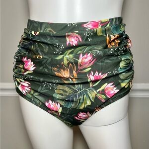 NWOT Women's High Waist Floral Swimsuit Bottoms Size 14